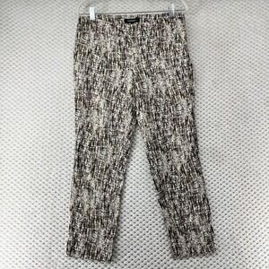 Lafayette‎ 148 New York Bleeker Pants Abstract Print Cropped Trousers Size 8